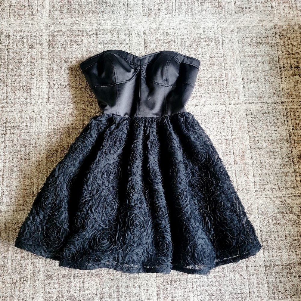 Adrianna Pappel Black Strapless‎ Corset Style Fit & Flare Party Formal Dress 10